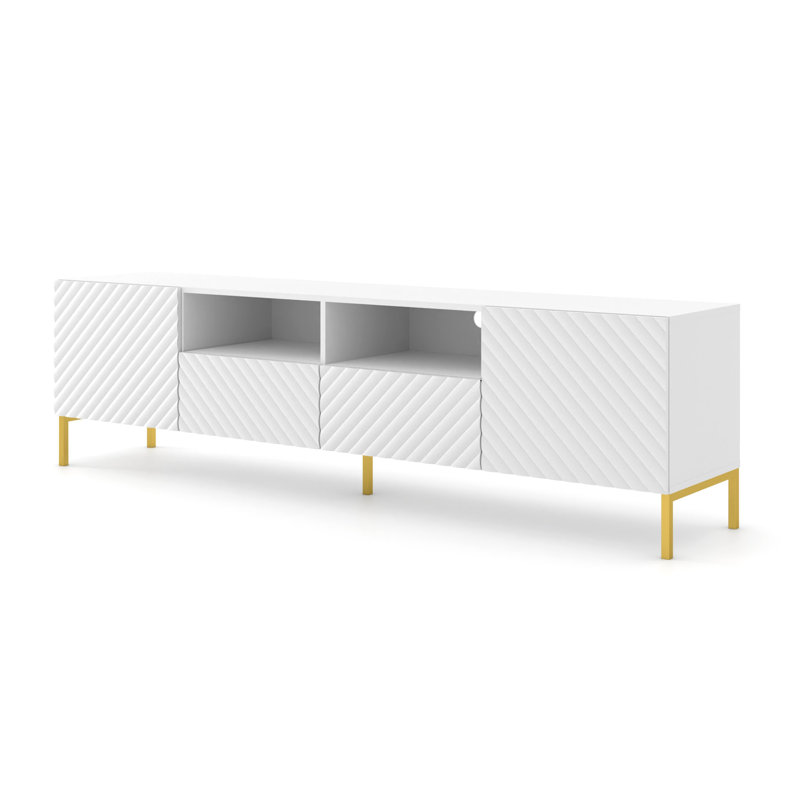 Anjulie TV Stand for TVs up to 85", White Matt