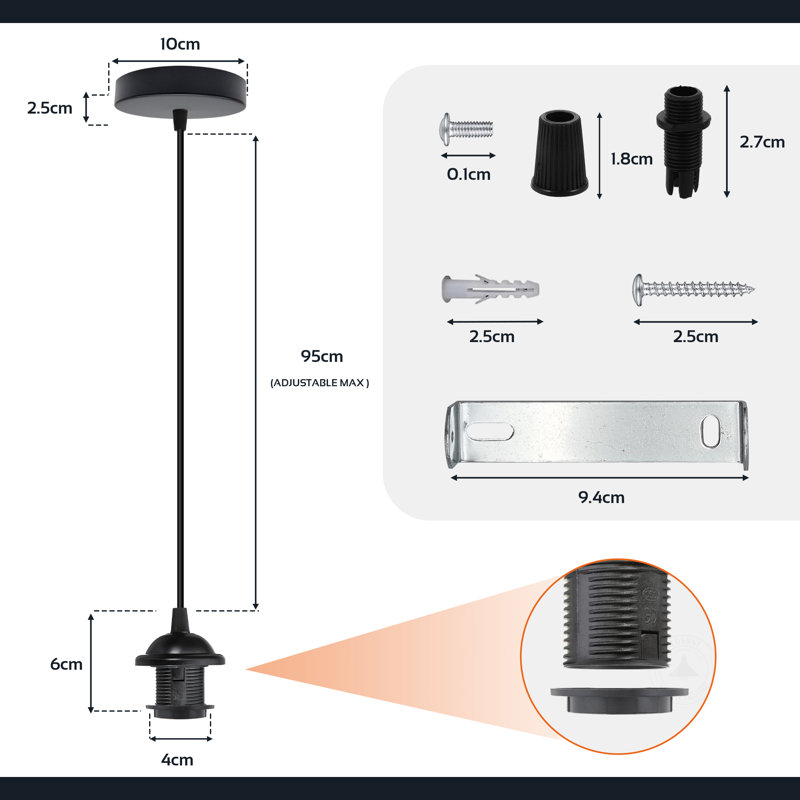 Germanos 2 - Light Single Pendant, Black, No