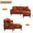 77.2" Wide Sectional Couches Sofas with Storage Chaise, 3 Seat Chenille Upholstered Sofa with Ottoman, Orange-1912668500
