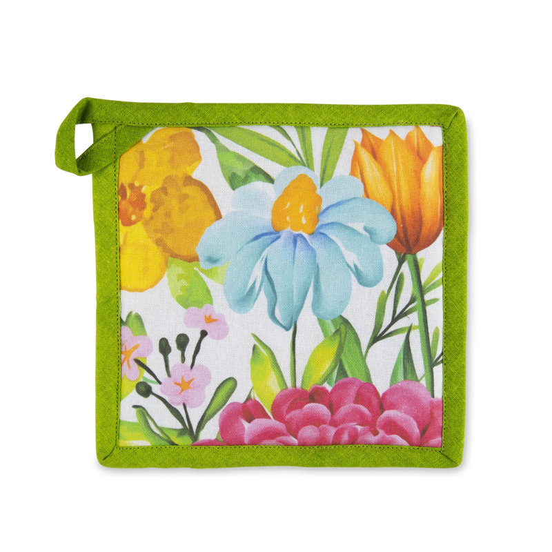 Excelsa Blooming Floral Cotton Potholder