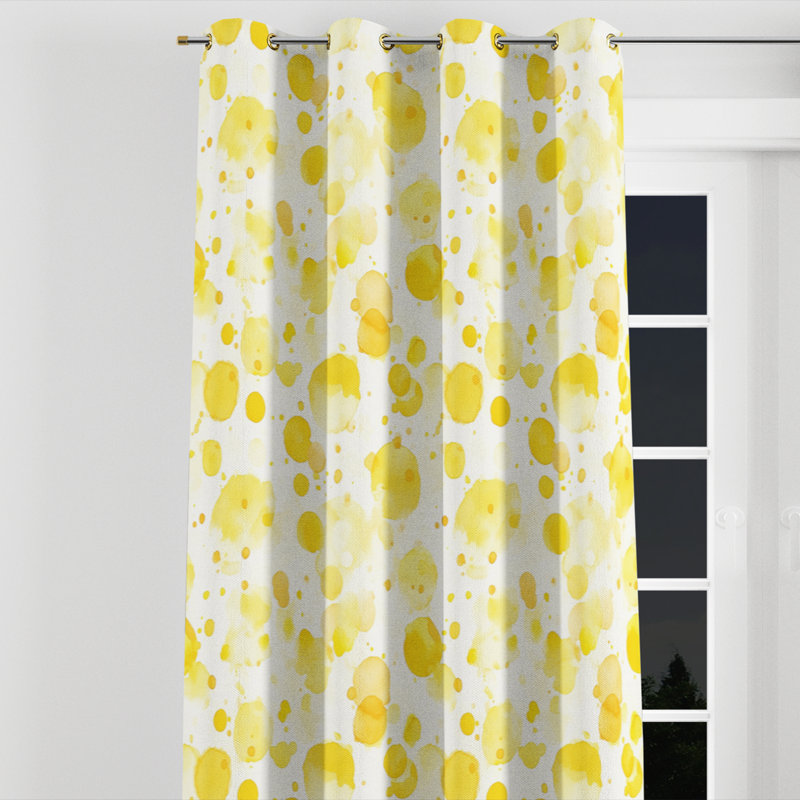 Rideaux en velours Modern - rideau à œillets abstrait Azuredee - 1 panneau, Œillets dorés, L 52 po x L 63 po
