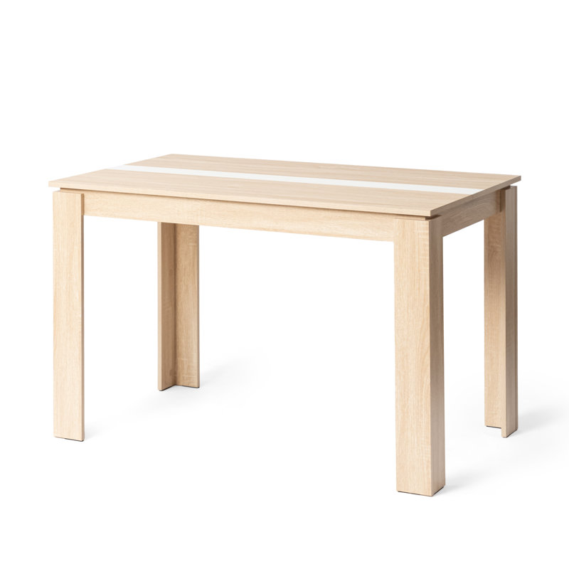 Elegant Rectangle Dining Table, Sturdy Kitchen Table, Oak/Black/White, Oak, 29.50”H x 47.20”L x 27.60”W