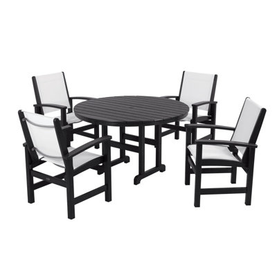 POLYWOOD Coastal 5-Piece Round Farmhouse Dining Set by POLYWOOD