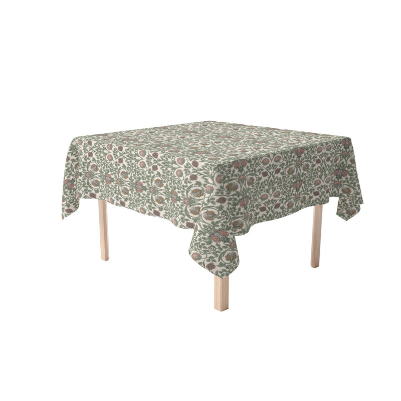  Square Tablecloth, 100% Cotton, Floral 63