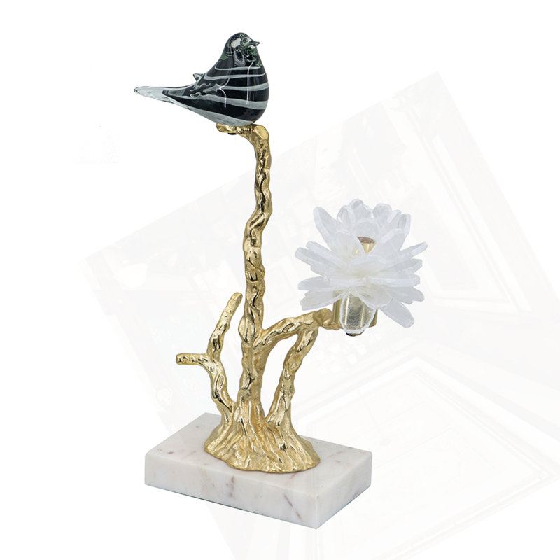 Aluminum Candle Holder With Marble Stand, 8X5x15", Black/White