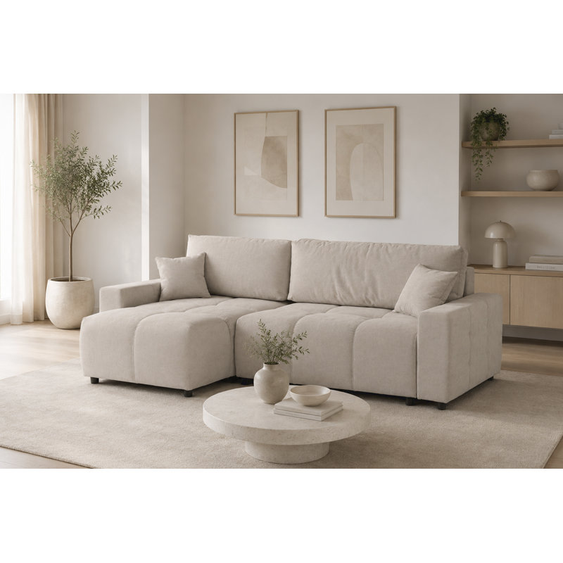 Sectional, Left Hand Facing, Cream
