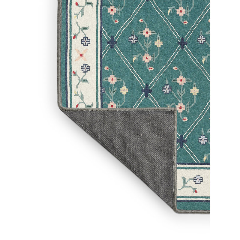 Tapis contemporaine vert/crème/brun, Rectangle 6 pi 0 po x 9 pi 0 po