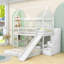 Lit superposé simple au-dessus d'un lit double en L avec glissade, escalier de rangement et échelle-1290793896