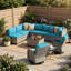 Ensemble de conversation modulaire en osier 10 pièces avec chaises berçantes pivotantes, table basse et table d'appoint, ensemble de conversation pour patio toutes saisons-608008247