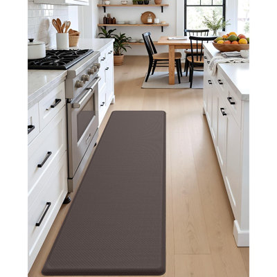 Tapis de cuisine - brun - très long, grand, rembourré, anti-fatigue, en mousse à mémoire de forme, imperméable, confortable, pour la cuisine / le bureau / le bureau / l'évier