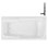 Baignoire de trempage en acrylique 72 po x 36 po, drain inclus
