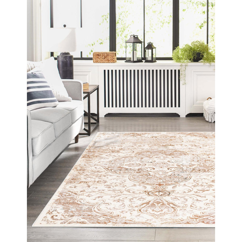 Alamo Floral Indoor Rug, Rectangle 5'3" x 8'