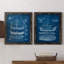 «Antique Ship Blueprint I», ensemble de 2 reproductions d'art sur toile-1902531180-1902531168