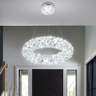 Luminaire suspendu rond en cristal K9