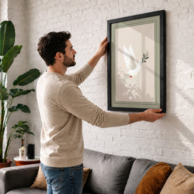 Dove of Peace Minimalist - Framed Print