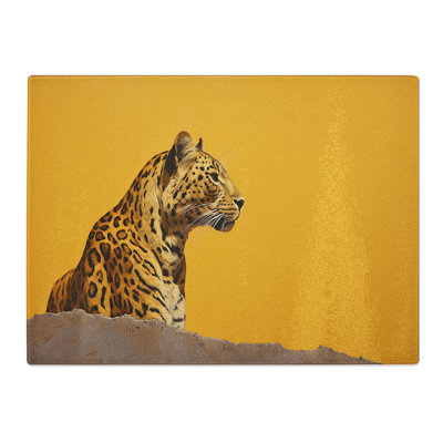 Leopard Minimalism No.2  Glass Chopping Board