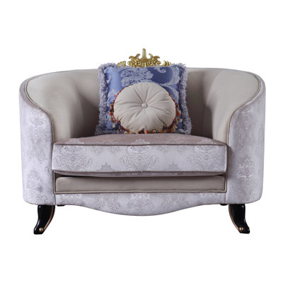 Joleene Cream 51'' Wide Accent Chair with 2 Pillows