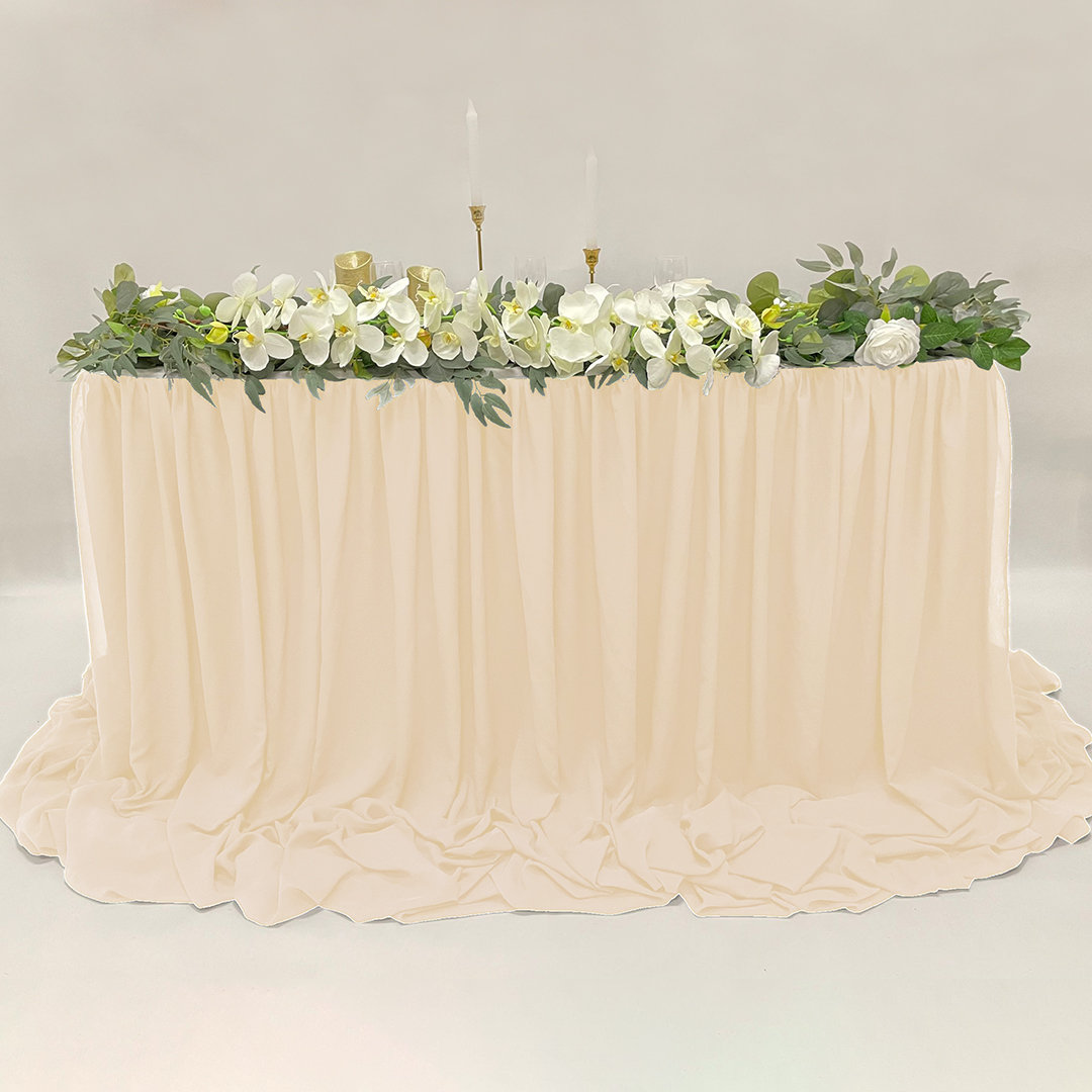 Eider & Ivory™ Falkner 9 Feet Chiffon Table Skirt For Rectangle Tables ...