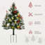 Arbre de Noël artificiel pré-éclairé 2,5 pi avec 2 branches 2,5 pi / 30 po, 70 lumières DEL blanc chaud, baies rouges, pommes de pin et boules