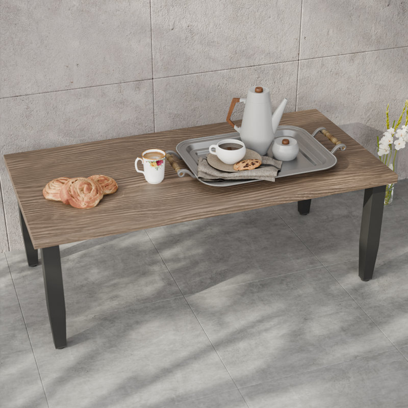 Rectangular 23.6'' L x 47.2'' W Outdoor Coffee Table,Rectangular Steel Patio Coffee Table