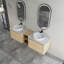 Meuble-lavabo mural avec lavabo d'art en céramique