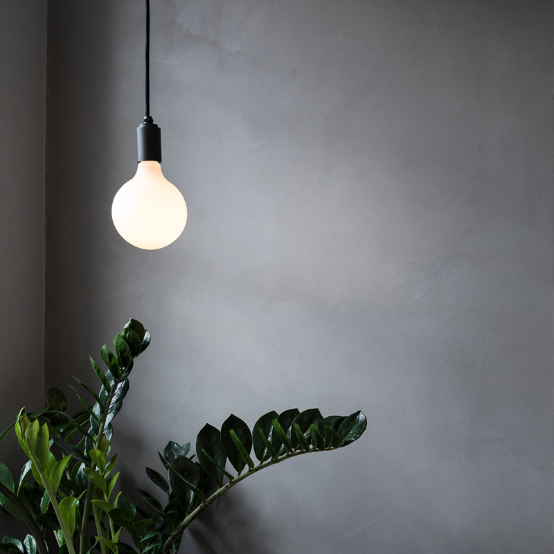 Porcelain III Mini Globe Pendant Light - 5" Black Glass