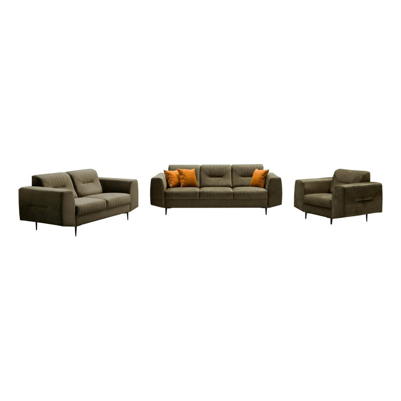 Aubreeanna 3 - Piece Living Room Set, Green, Black