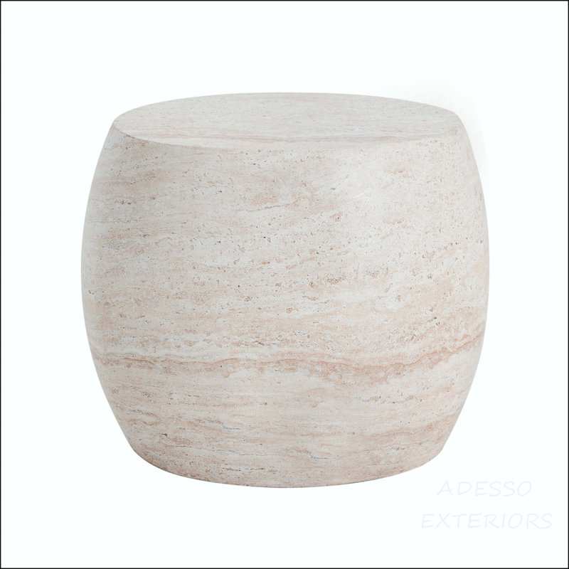 Oval Travertine MGO Side Table