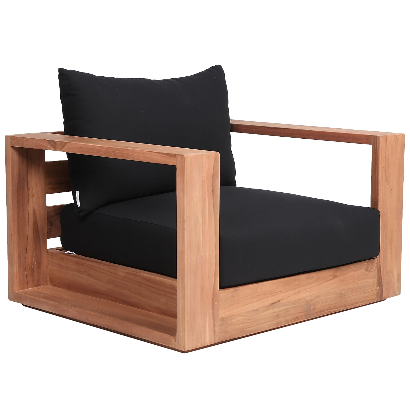 Tulum Teak Patio Lounge Chair, Black