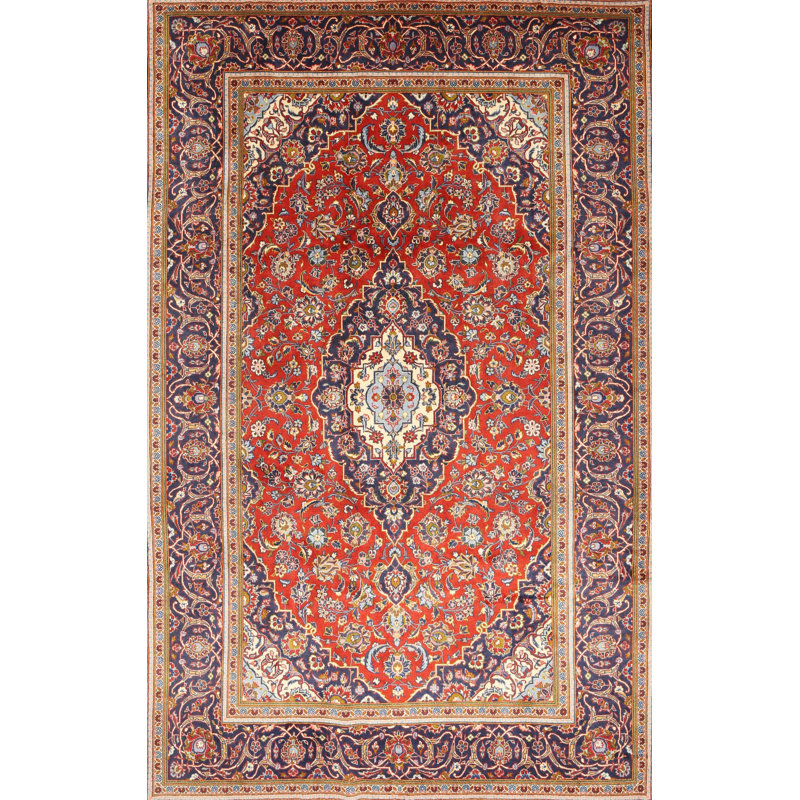 Tapis traditionnel brun / rouge Floman, Rectangle 4 pi x 6 pi