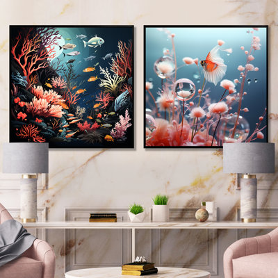 Ensemble de 2 décorations murales Underwater
