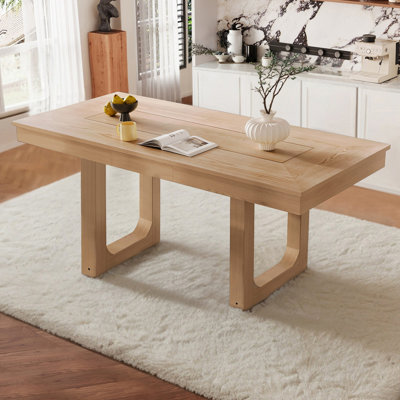 Table de salle à manger extensible 60 "à 78", table de cuisine en bois de ferme avec rallonge amovible, grande table extensible pour 4 à 8 personnes