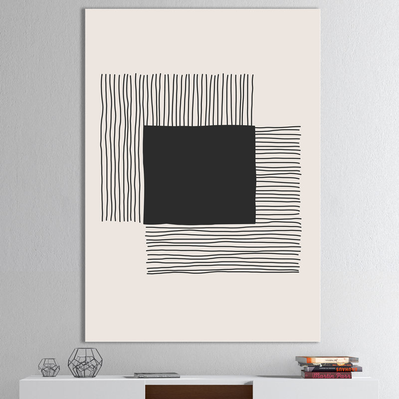 Minimal Geometric Lines and Squares VI - reproduction sur toile, H 20 po x l 12 po, Toile tendue, Sans cadre