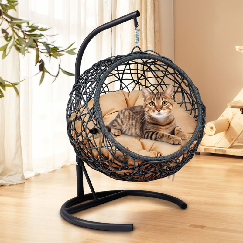 Lit-chat avec support et coussin, L 15,6 po x P 19,3 po, Gris