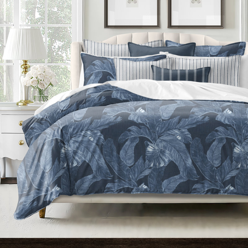 Ensemble de housse de couette en coton Palomino Denim, Housse de couette Très grand californien + 7 piè