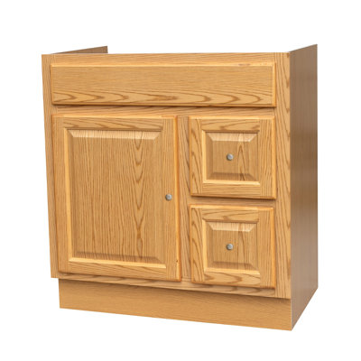 30" Honey Amber Raised Panel  Vanity Cabinet With Drawers