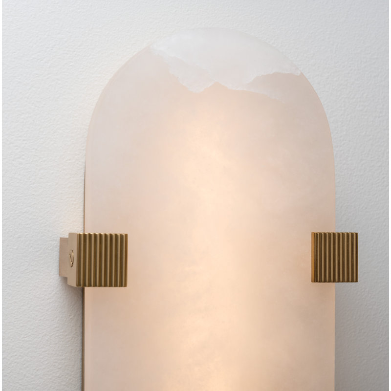 Alister LED Flush Mounted Sconce, Aged Brass