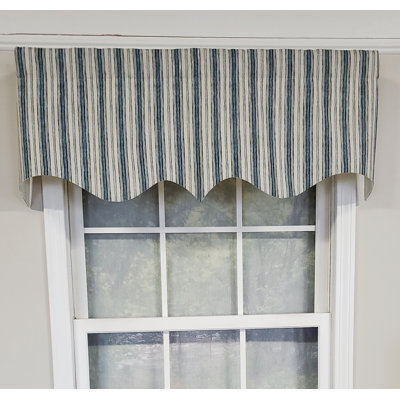 Bruswick Cotton Blend Striped Scalloped Window Valance