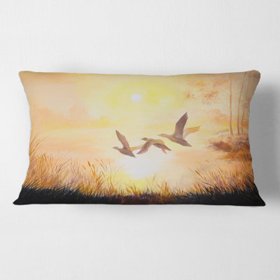 Housse et coussin rectangulaires Three Cranes