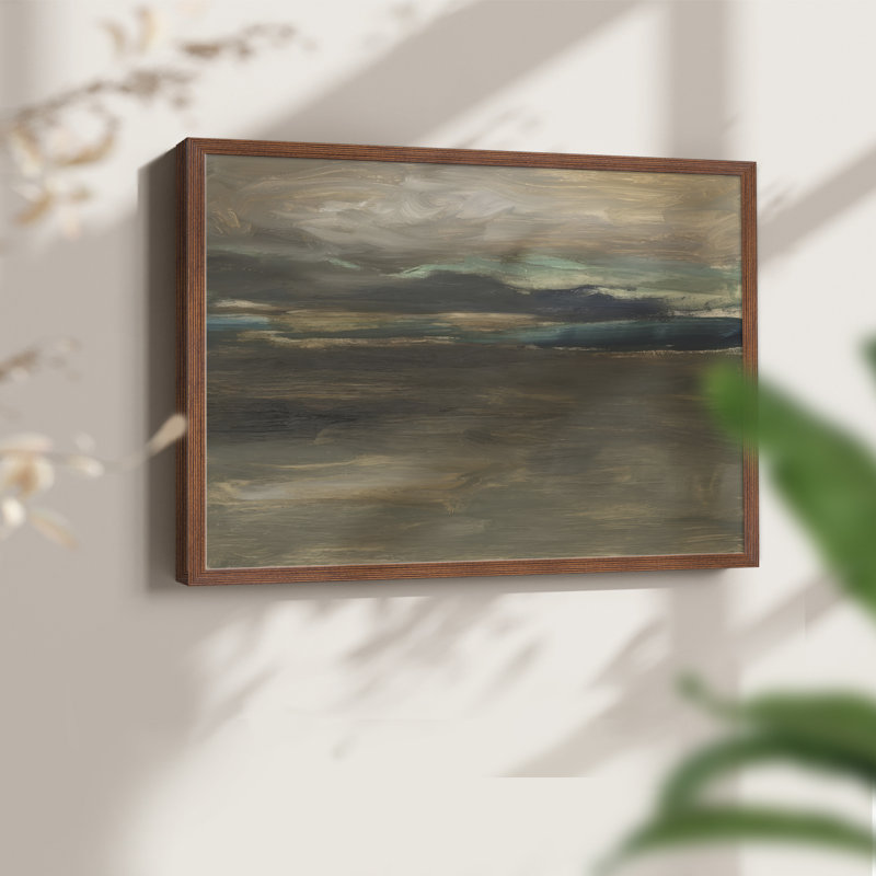 «Mute Lake View I», reproduction encadrée, 16" H x 20" W, Noyer