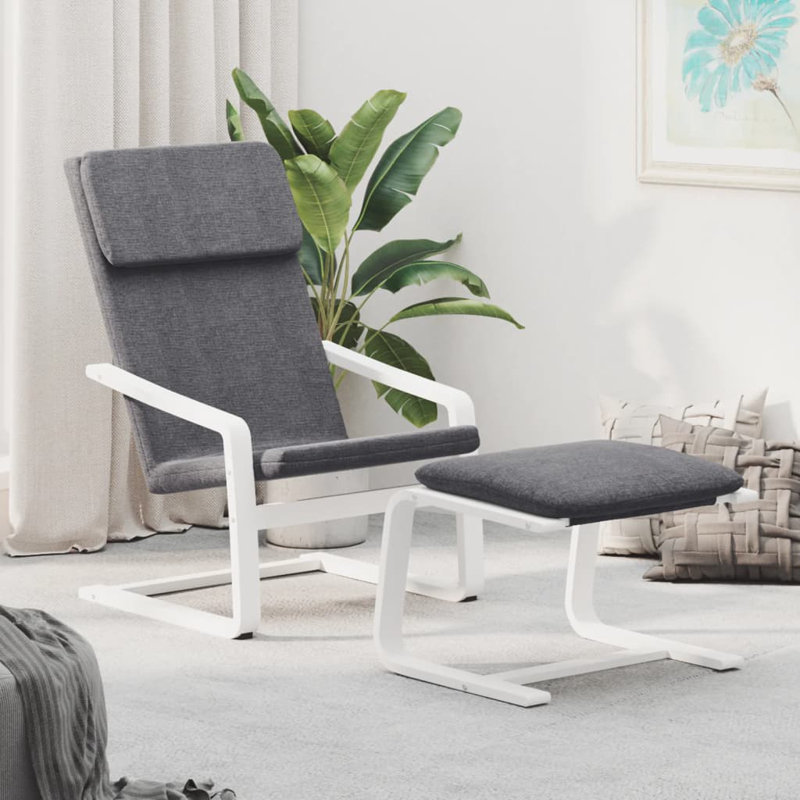 Fauteuil d'appoint vidaXL Chair, Polyester 100 % gris foncé, Blanc