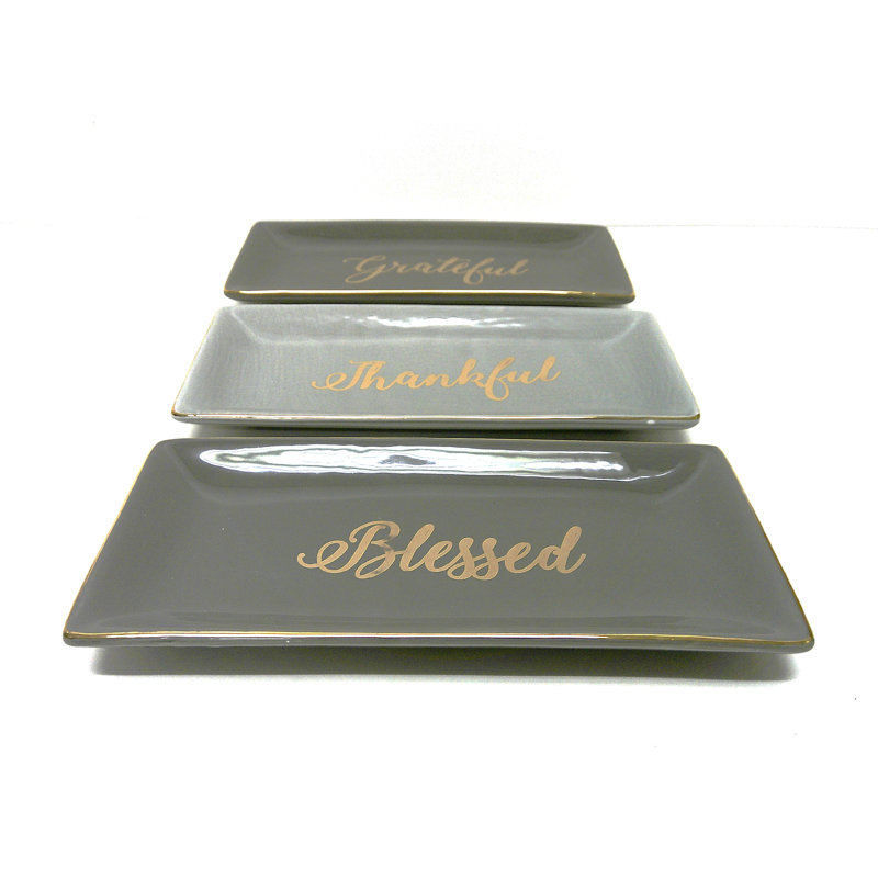 Dol Slate Harvest Tidbit Dish 3 Asst