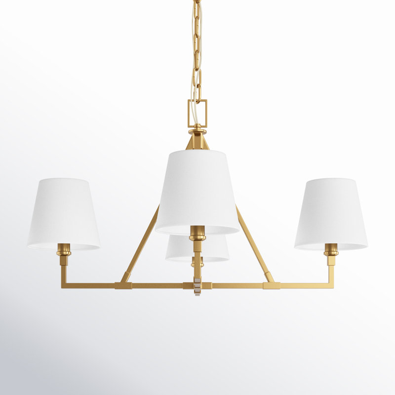 Perth 4 - Light Chandelier, 22.12" H x 40" W x 40" D, Burnished Brass