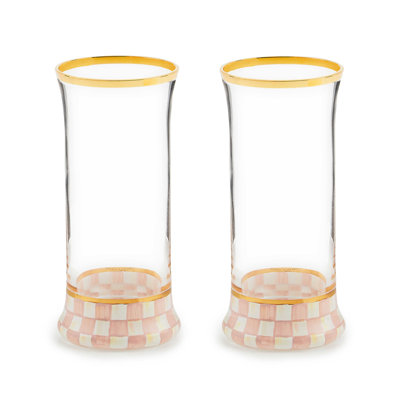 Rosy Check Highball Glass Set