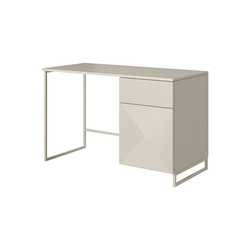 Almitra Metal Base Computer Desk, Beige