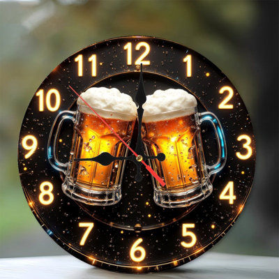 Beer Cheers Clock Neon Design