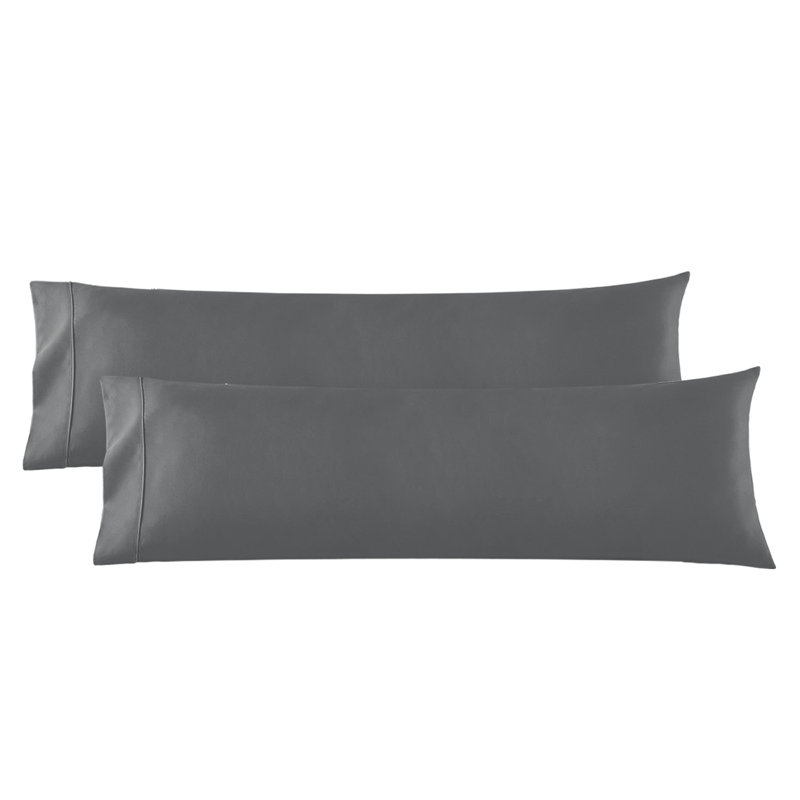 Nestl 1800 Thread Count Body Pillowcase, Charcoal Gray, 2