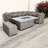 PARIS 7pc Deluxe Modular Corner Dining Set 2pc LH / RH Sofa, 1pc Corner Chair, 1pc Middle Chair & 1 Bench with 170x100cm Firepit Table