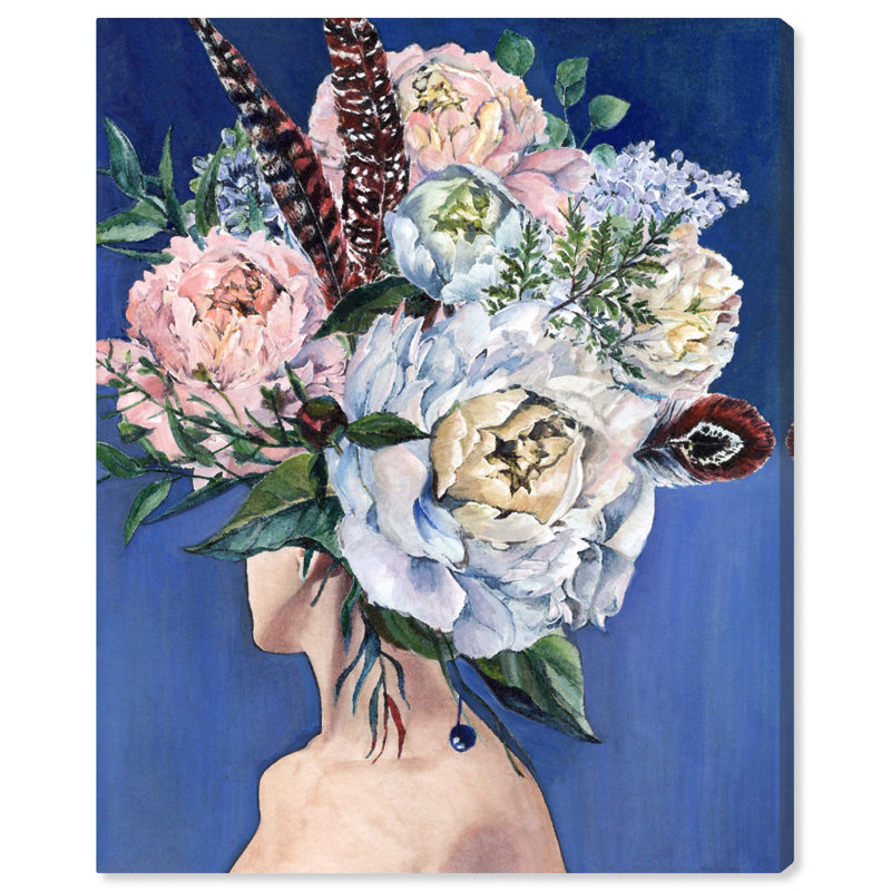 «Beautiful Floral Hair», impression sur toile, Toile tendue, H 20 po x l 16 po