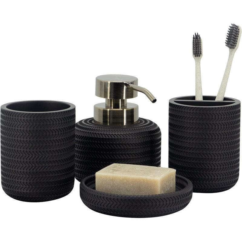 Bathroom Accessory Set, Black